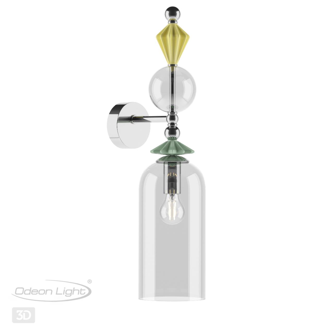 Настенный светильник ODEON LIGHT EXCLUSIVE CLASSIC BIZET хром/раноцветный E14*1 10W