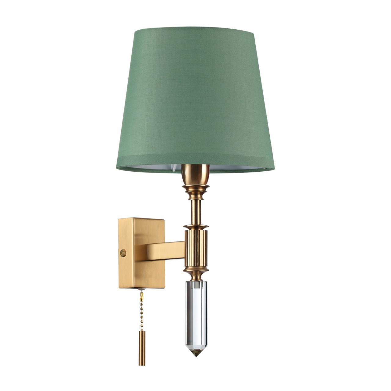 Настенный светильник ODEON LIGHT EXCLUSIVE MODERN LONDON бронзовый E14*1 10W плафон зеленый