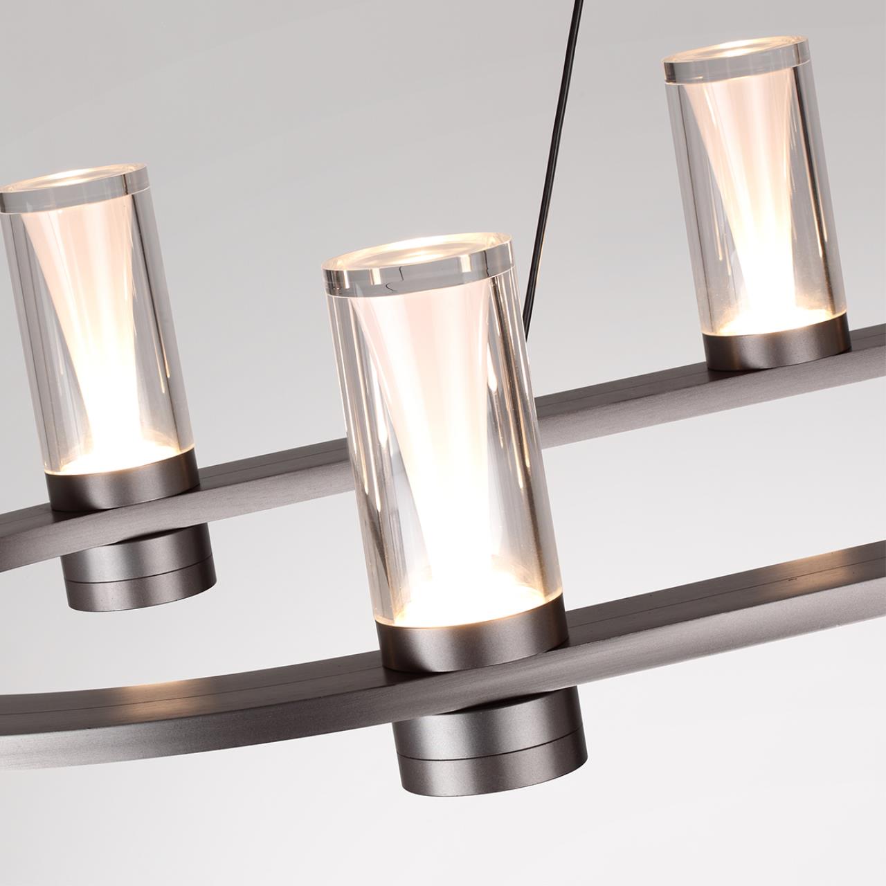 Подвесной светильник ODEON LIGHT HIGHTECH DEFANCE черный, серый LED*12 69W