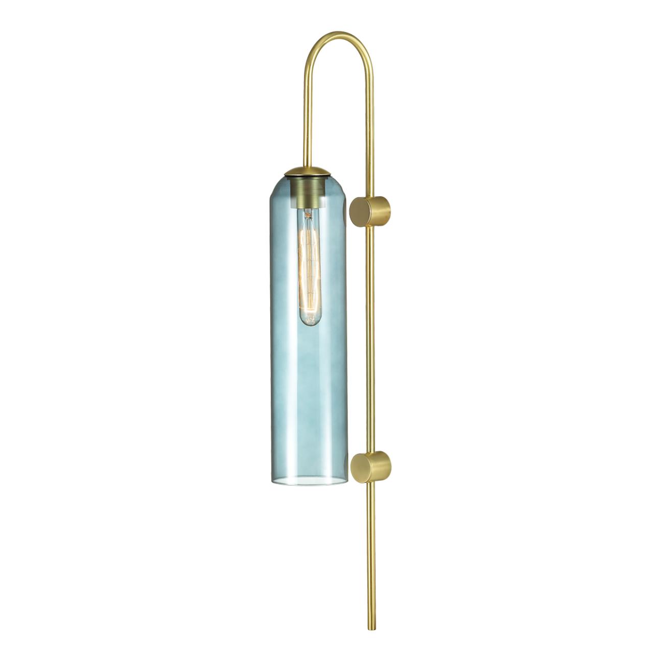 Бра ODEON LIGHT PENDANT VOSTI золотой E27*1 10W плафон синий
