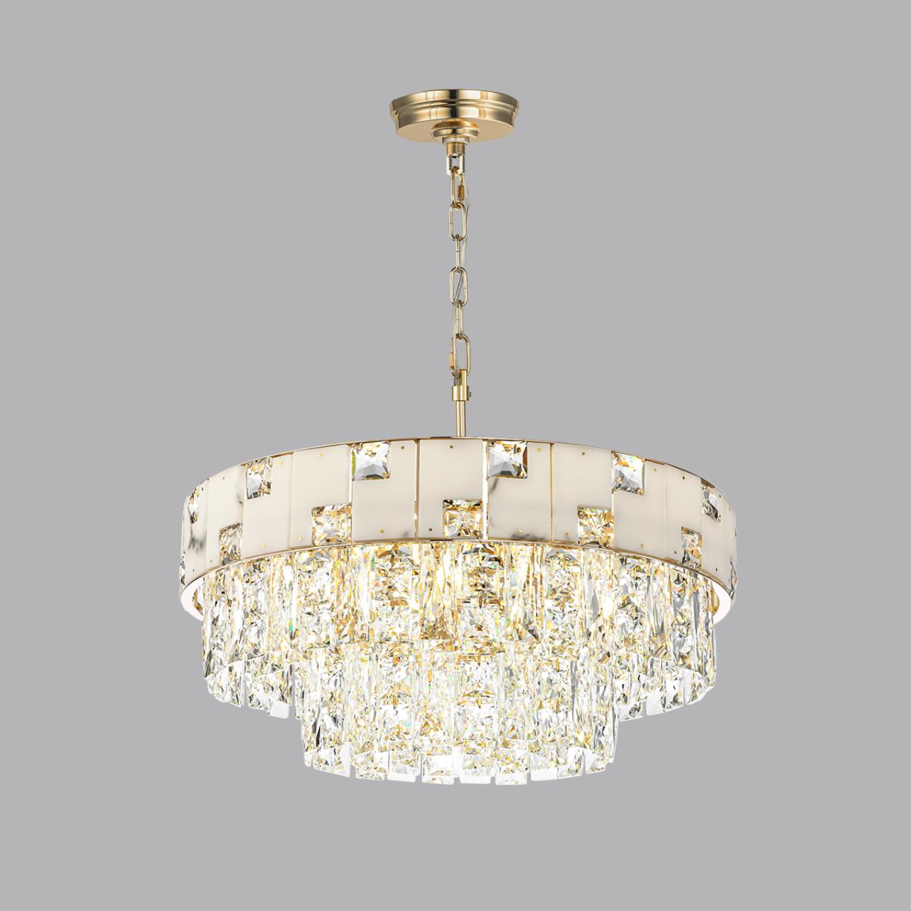 Люстра ODEON LIGHT HALL CHESSI золотой E14*12 10W 550 мм