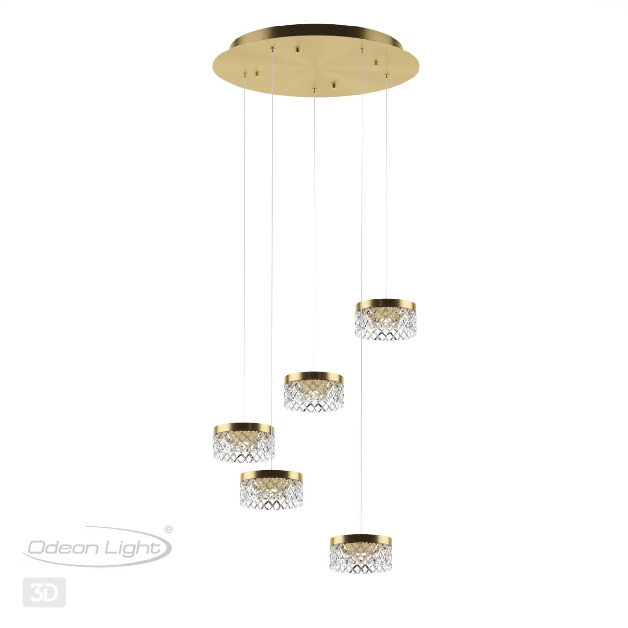 Люстра каскадная ODEON LIGHT L-VISION FIVRE античная бронза, латунь