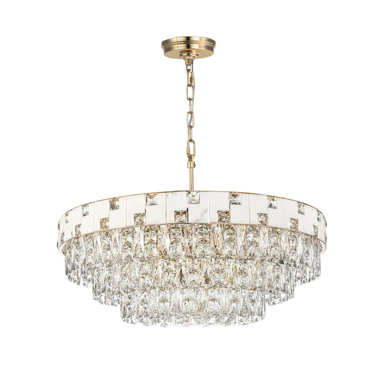 Люстра ODEON LIGHT HALL CHESSI золотой E14*21 10W