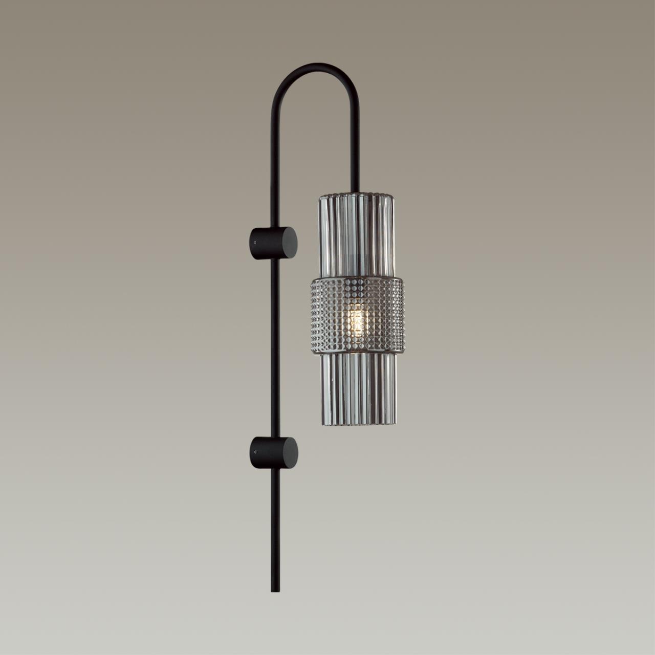 Бра ODEON LIGHT MODERN Pimpa черный E14*1 10W плафон серый