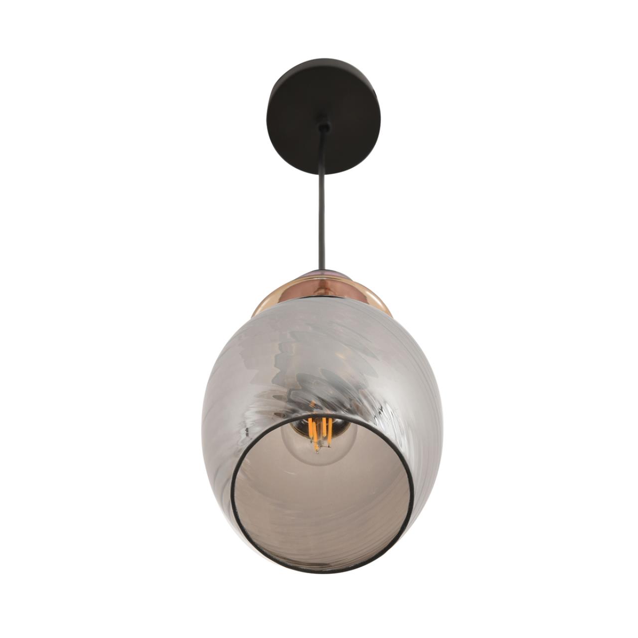 Подвес LUMION MODERNI IRIME черный E27*1 10W плафон серый; янтарный; цветной