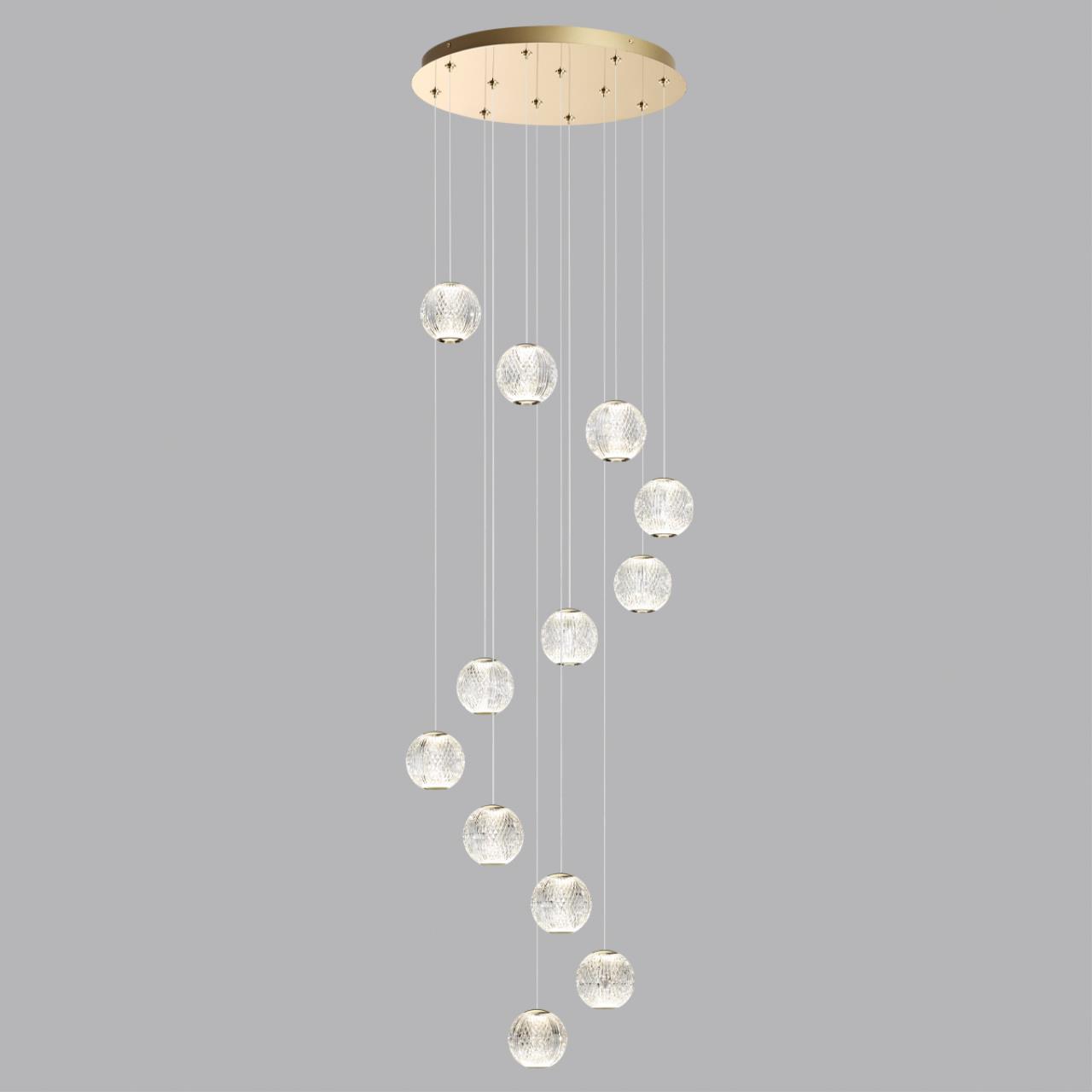 Люстра каскадная ODEON LIGHT L-VISION CRYSTAL золотой LED*1 56
