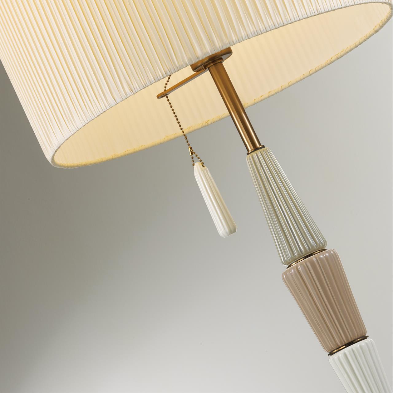 Торшер ODEON LIGHT EXCLUSIVE CLASSIC Latte бронзовый E27*1 10W плафон бежевый
