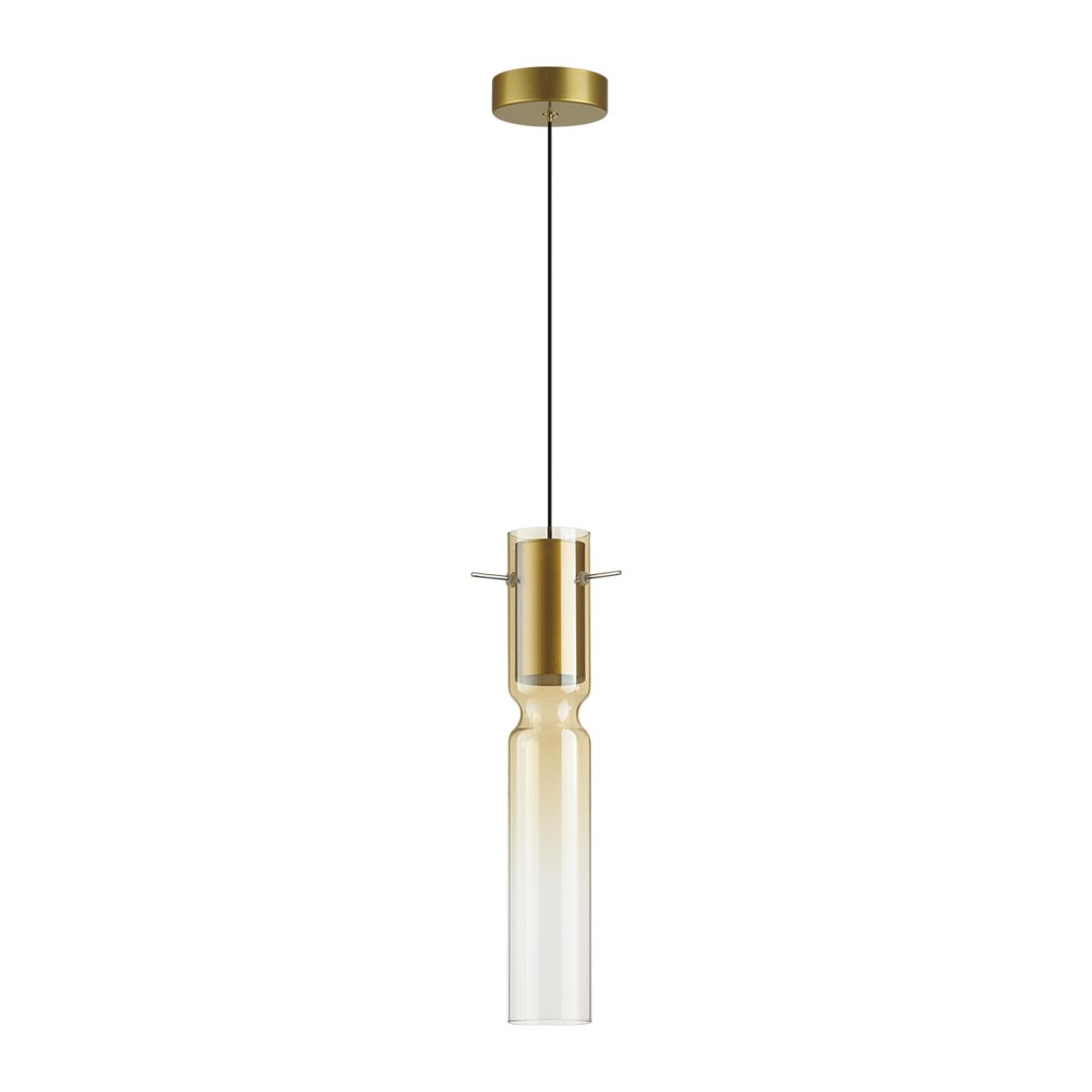 Подвес ODEON LIGHT PENDANT SCROW золотой LED*1 5W 3000К плафон янтарный