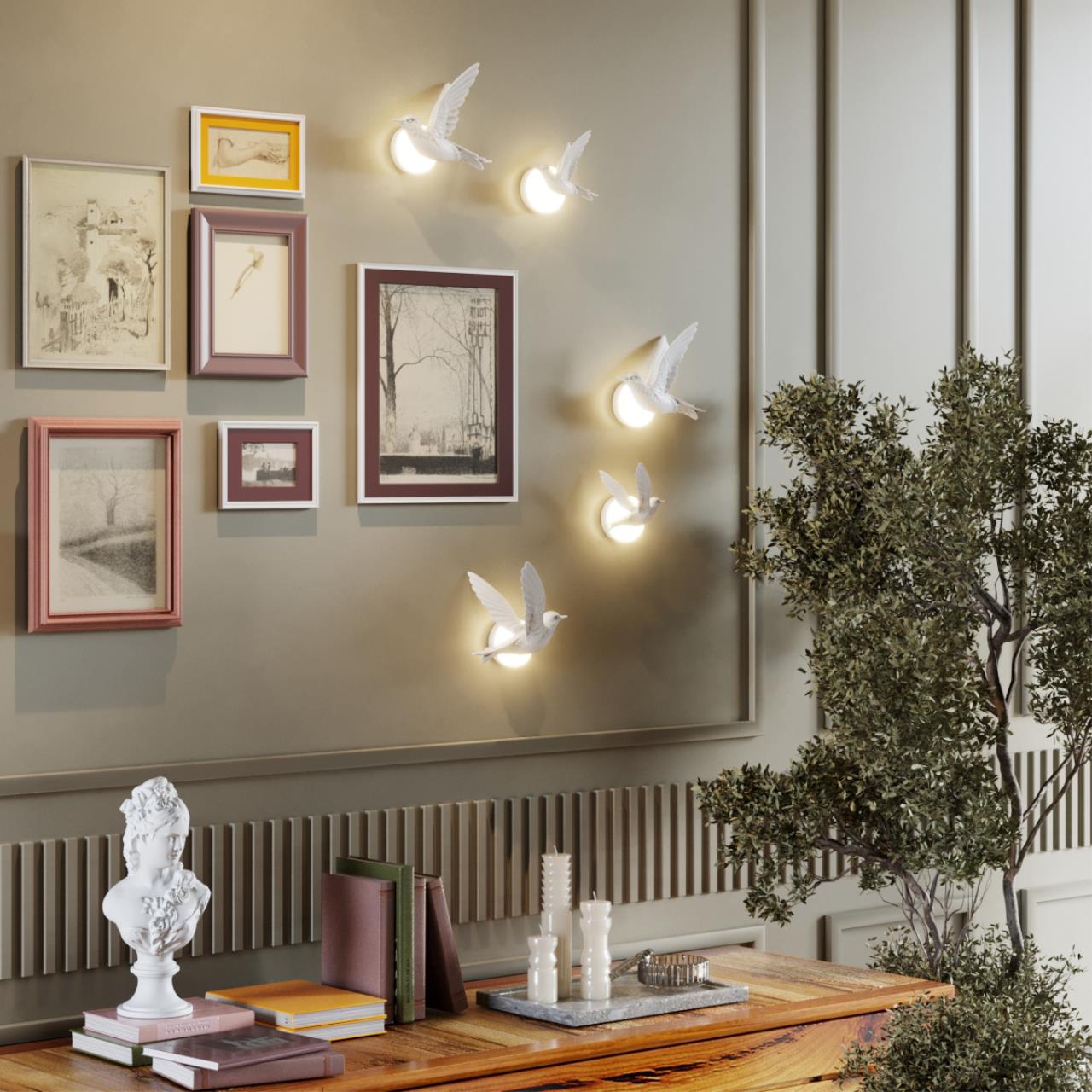 Настенный светильник ODEON LIGHT HIGHTECH COLOMBELLA белый LED*1 3W 3000К левый