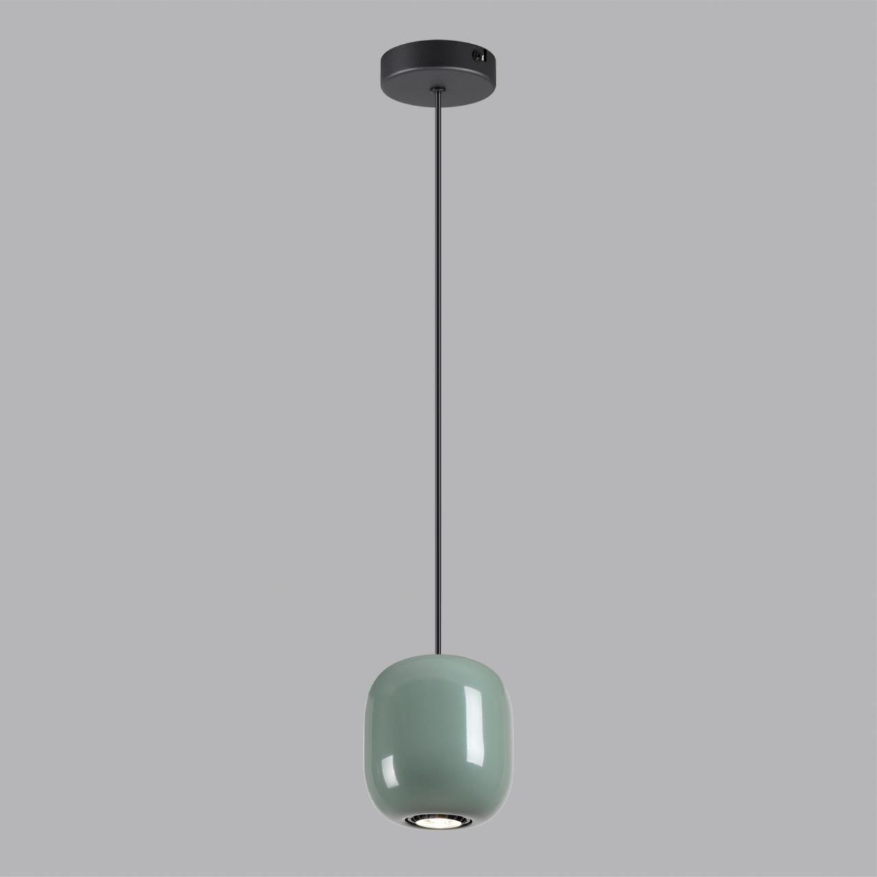 Подвес ODEON LIGHT PENDANT OVALI черный GU10*1 10W плафон зеленый