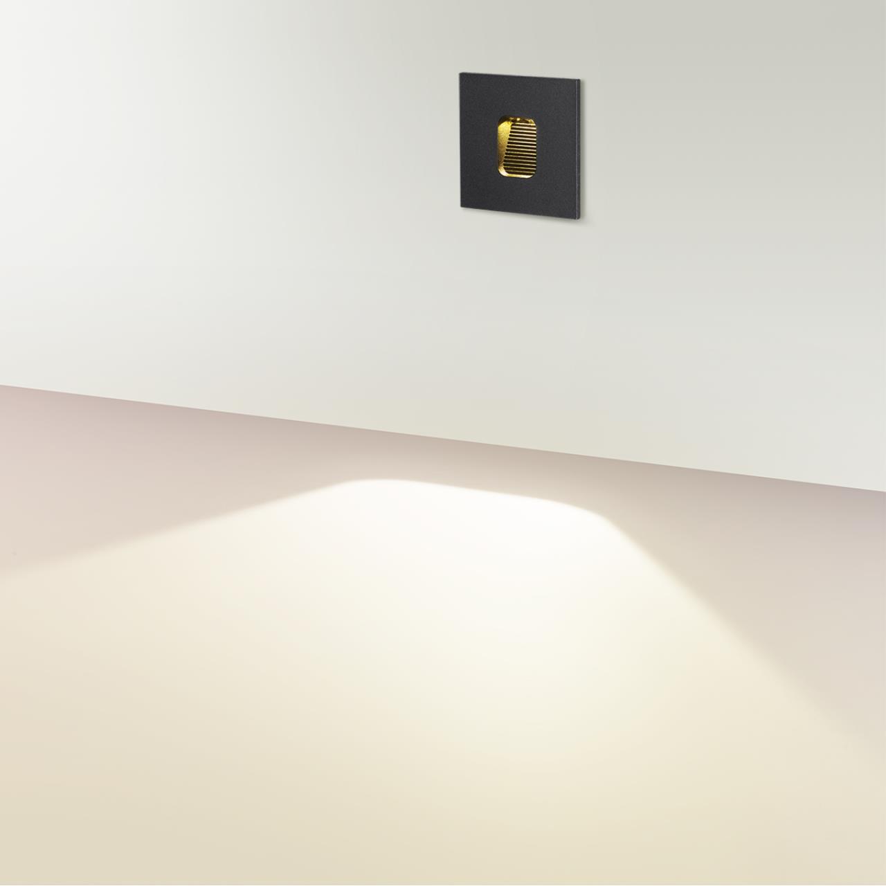 Подсветка для лестниц ODEON LIGHT NATURE VITTY черный LED*1 1W 3000К плафон черный