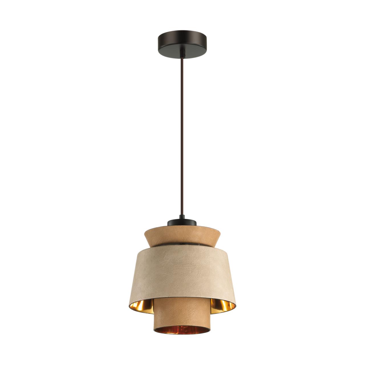Подвес ODEON LIGHT PENDANT KRESSA черный E27*1 10W плафон бежевый; золотой