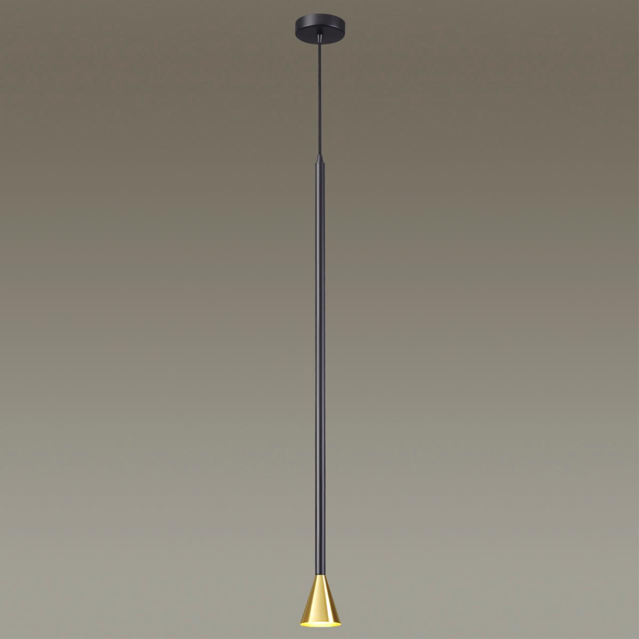 Подвесной светильник ODEON LIGHT HIGHTECH PIPA черный GU10*1 10W плафон золотой