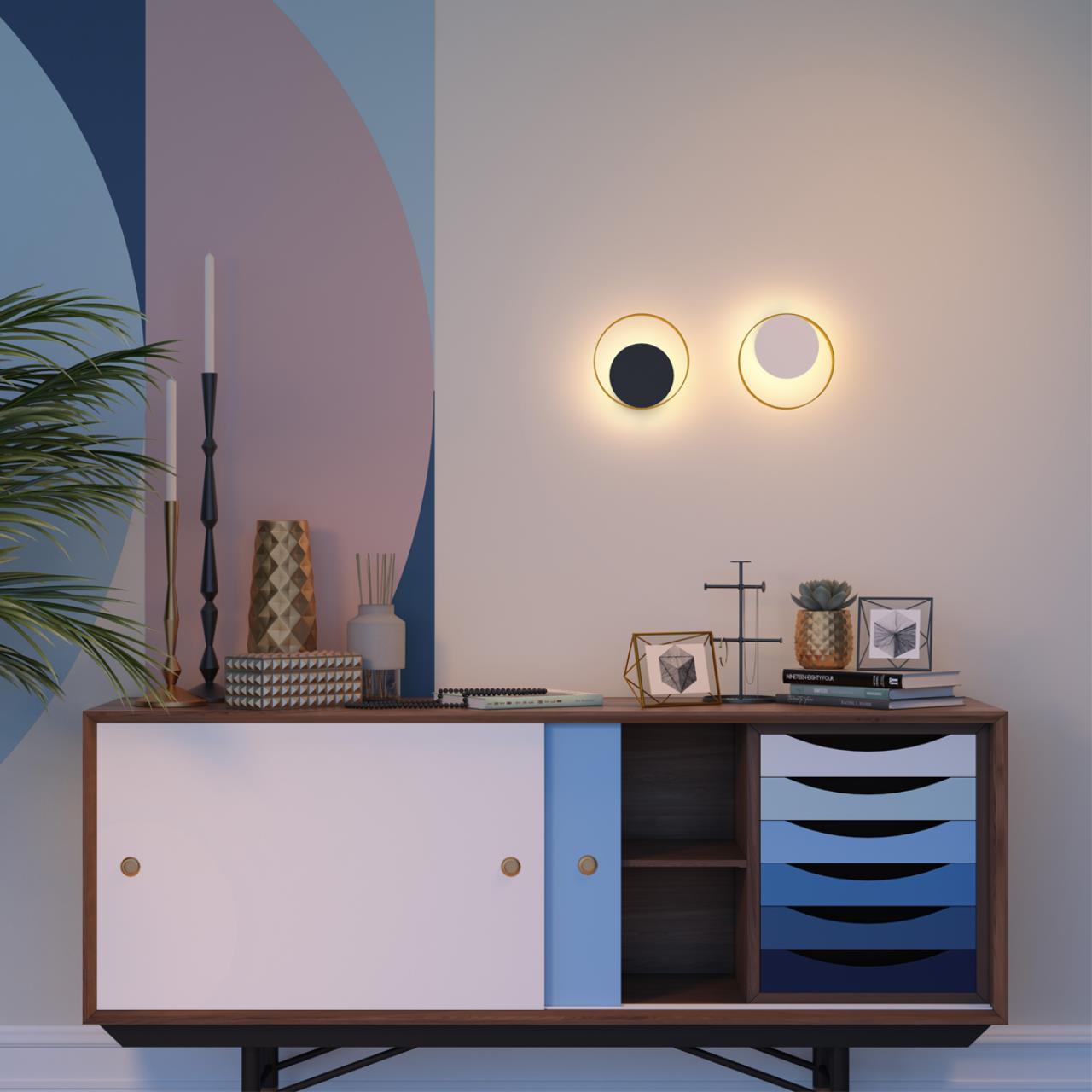 Настенный светильник ODEON LIGHT HIGHTECH MONDY золотой LED*1 7W 3000К плафон черный
