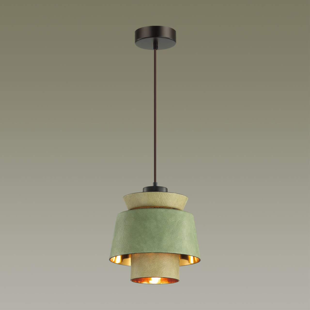 Подвес ODEON LIGHT PENDANT KRESSA черный E27*1 10W плафон зеленый; золотой