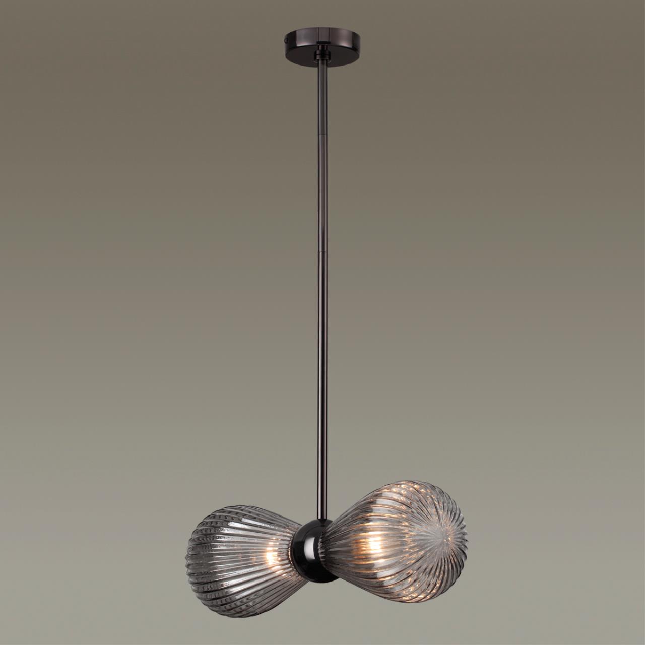 Подвес ODEON LIGHT EXCLUSIVE MODERN Elica черный E14*2 10W плафон серый