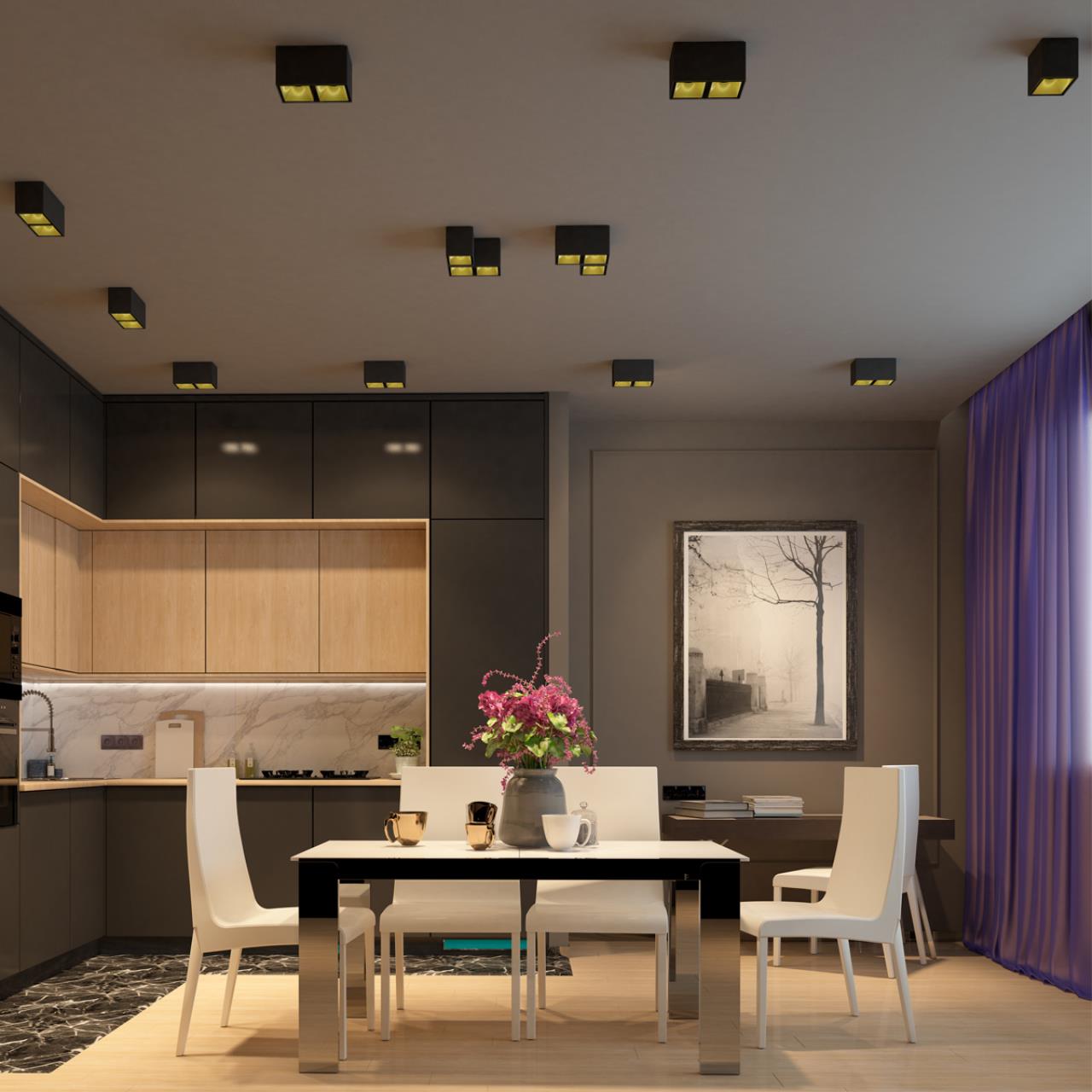 Светильник накладной NOVOTECH OVER RECTE черный LED*1 10W 4000К 94 мм