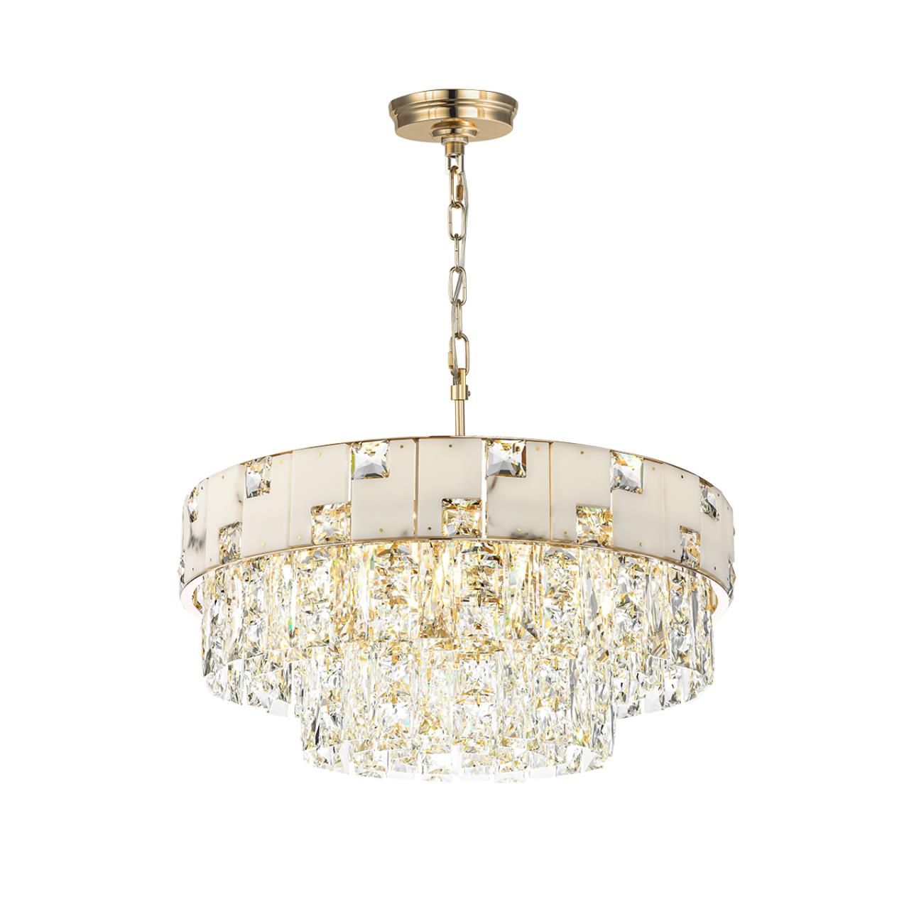Люстра ODEON LIGHT HALL CHESSI золотой E14*12 10W 550 мм