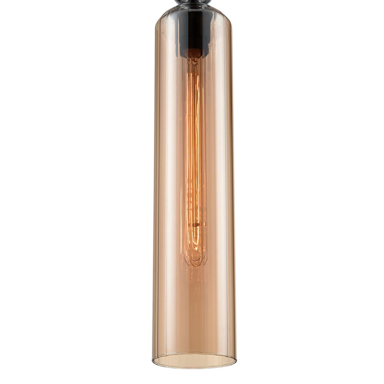 Светильник подвесной LUMION MODERNI LORENZO хром E27*1 10W плафон янтарный