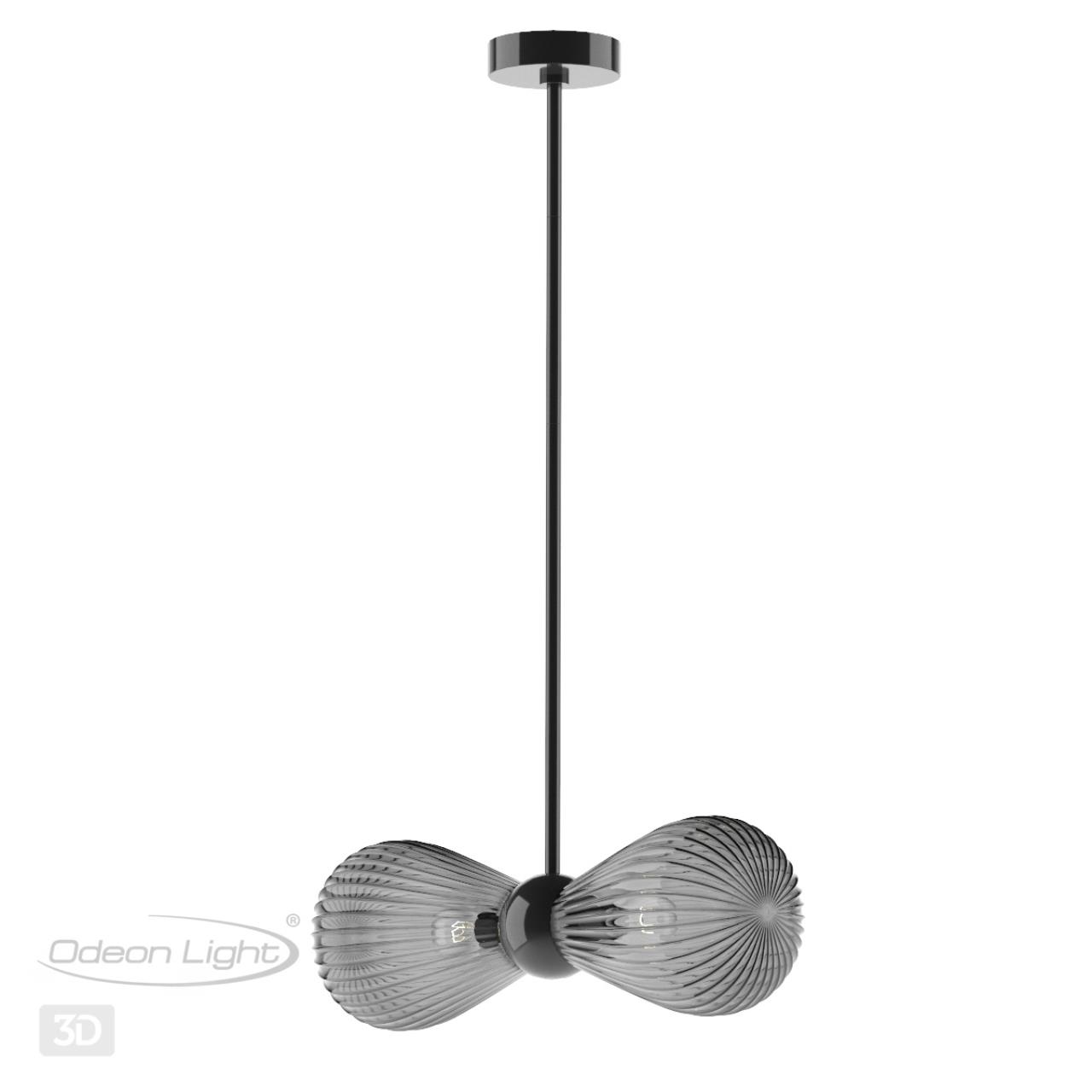 Подвес ODEON LIGHT EXCLUSIVE MODERN Elica черный E14*2 10W плафон серый