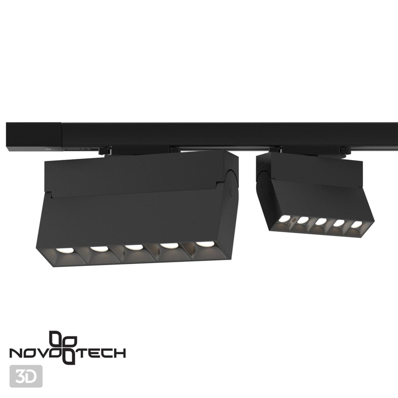 Трехфазный трековый свтильник NOVOTECH PORT EOS черный LED 25W