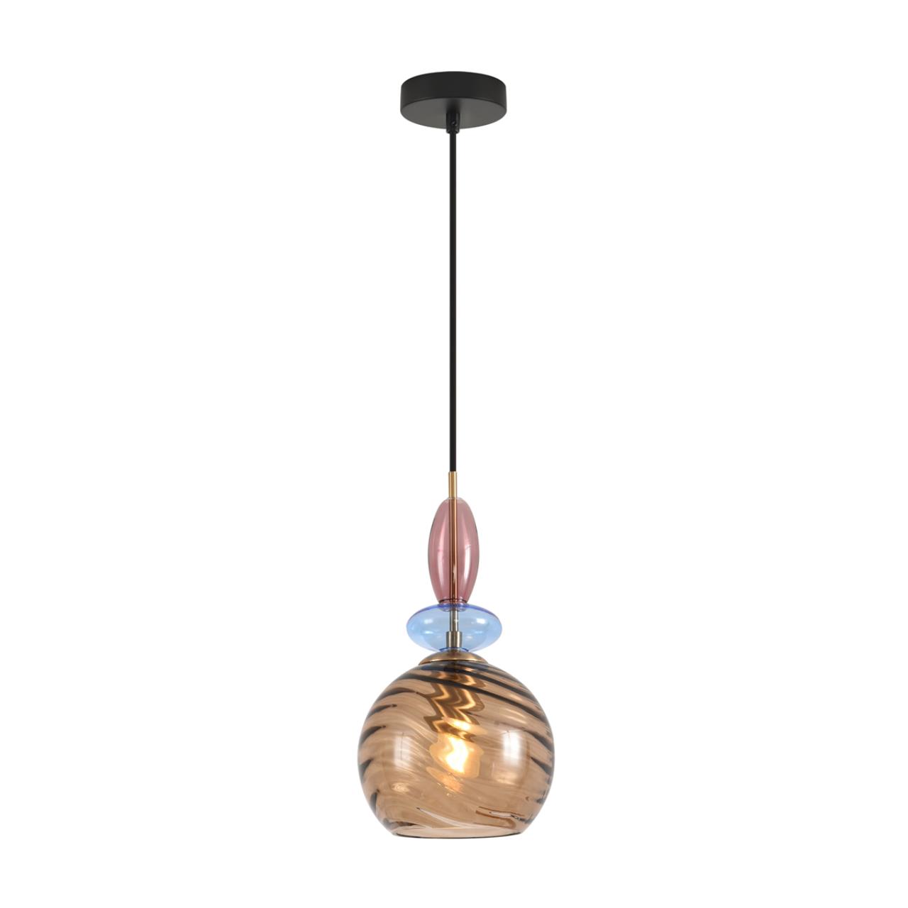Подвес LUMION MODERNI WALMA черный E27*1 10W плафон янтарный; цветной