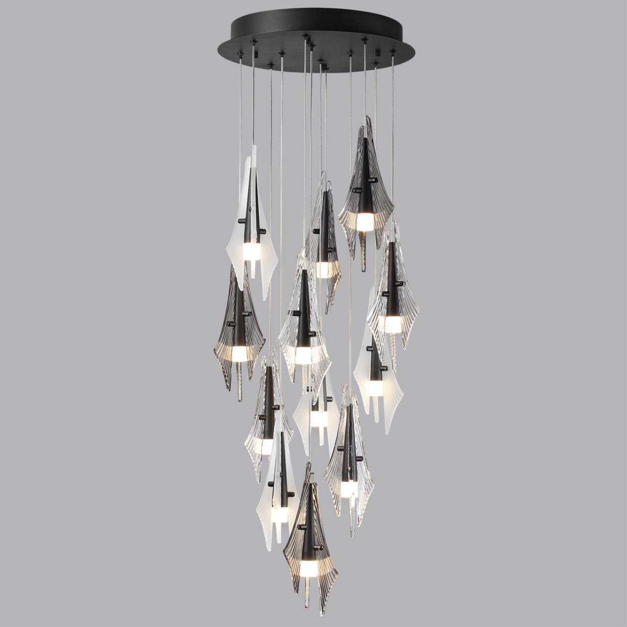 Люстра каскадная ODEON LIGHT EXCLUSIVE L-VISION AFALINA черный LED*12 12*5.75W