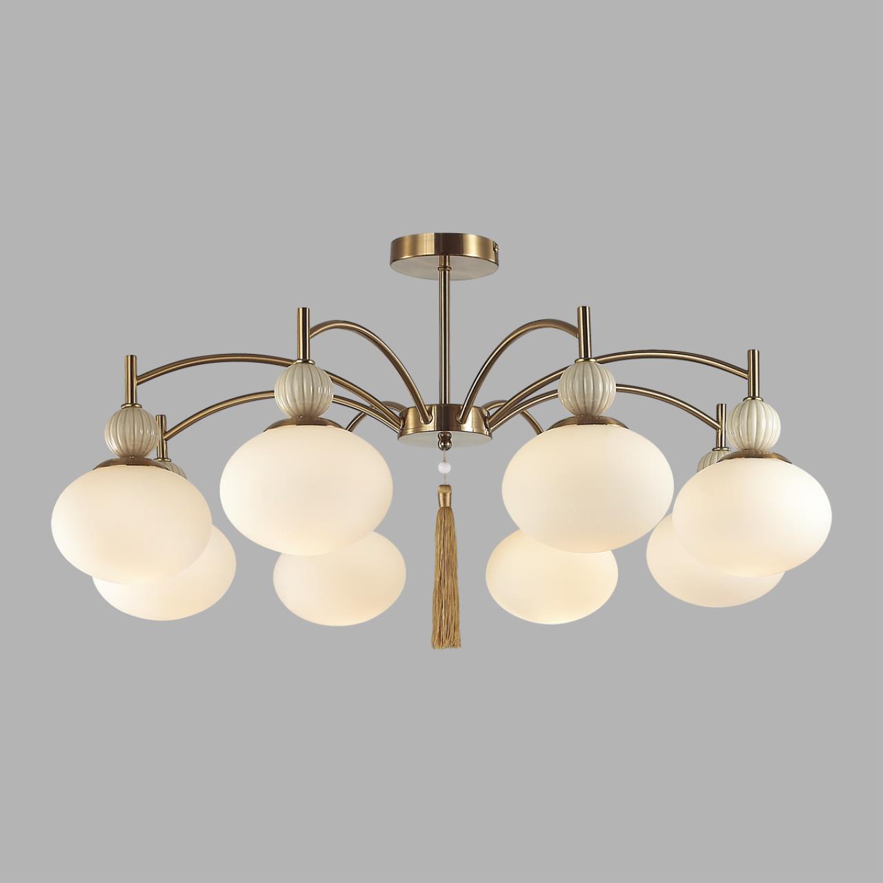Люстра потолочная LUMION NEOCLASSI GLORIYA латунь, бежевый E14*8 10W