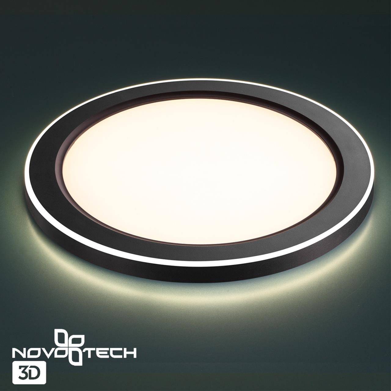 Светильник встраиваемый светодиодный (три сценария работы) NOVOTECH SPOT SPAN черный LED*1 18W+6W 4000+4000К