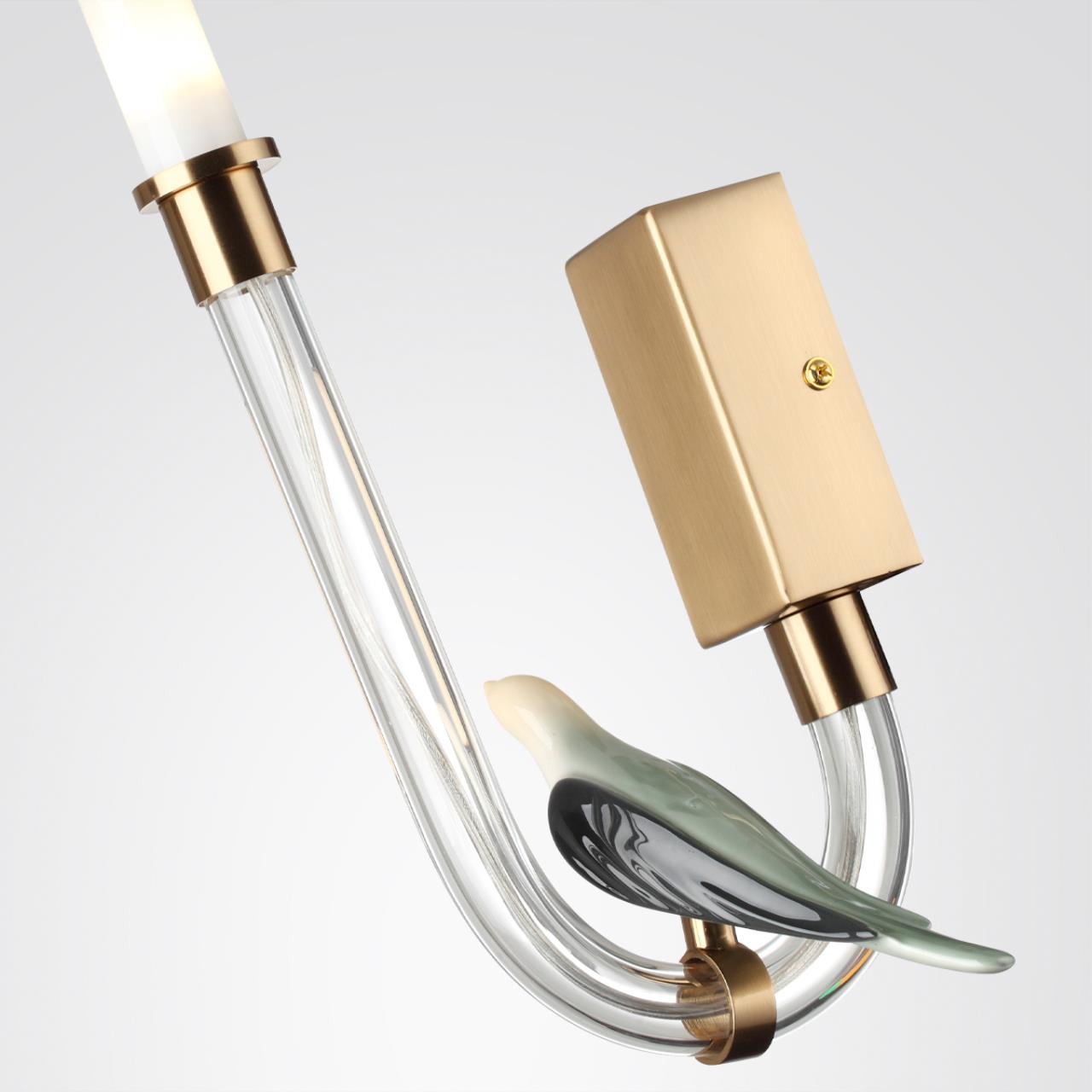 Бра ODEON LIGHT EXCLUSIVE L-VISION LARK бронзовый LED*1 2W 4000К плафон белый.