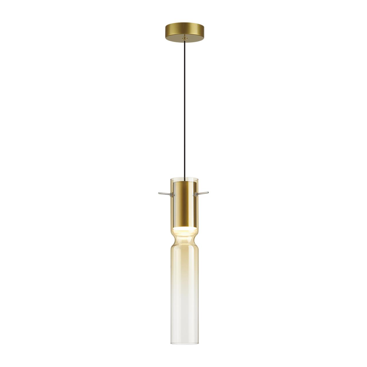 Подвес ODEON LIGHT PENDANT SCROW золотой LED*1 5W 3000К плафон янтарный