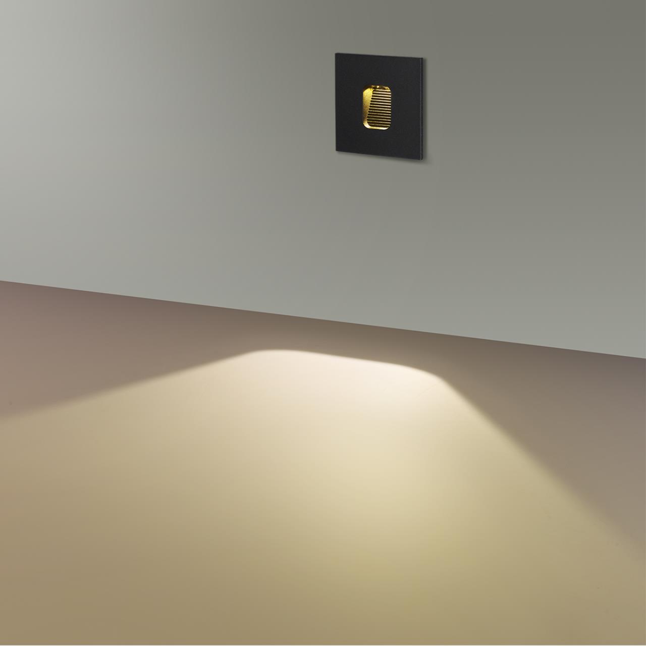 Подсветка для лестниц ODEON LIGHT NATURE VITTY черный LED*1 1W 3000К плафон черный