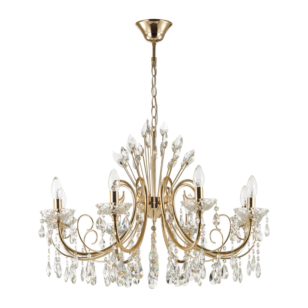 Люстра ODEON LIGHT HALL VERSIA золотой E14*8 10W