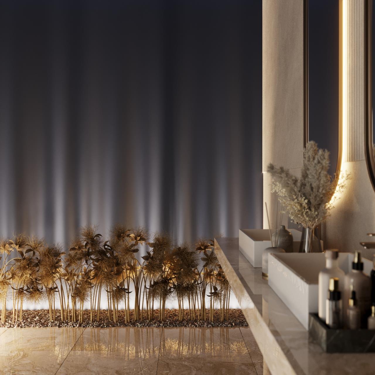 Напольный светильник ODEON LIGHT HIGHTECH WATERFALL серебристый