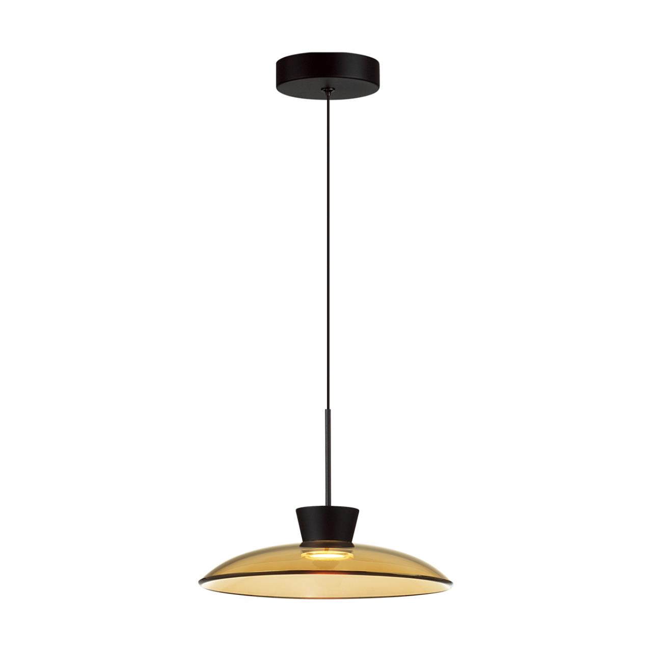 Подвес ODEON LIGHT L-VISION SAUCER черный LED*1 9W 3000К плафон янтарный