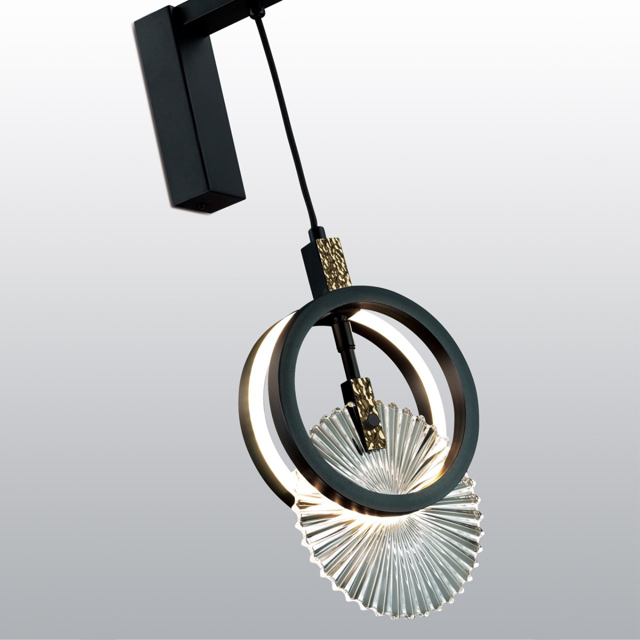 Настенный светильник ODEON LIGHT EXCLUSIVE HIGHTECH MERCURY черный LED*1 17W 3000К плафон прозрачный