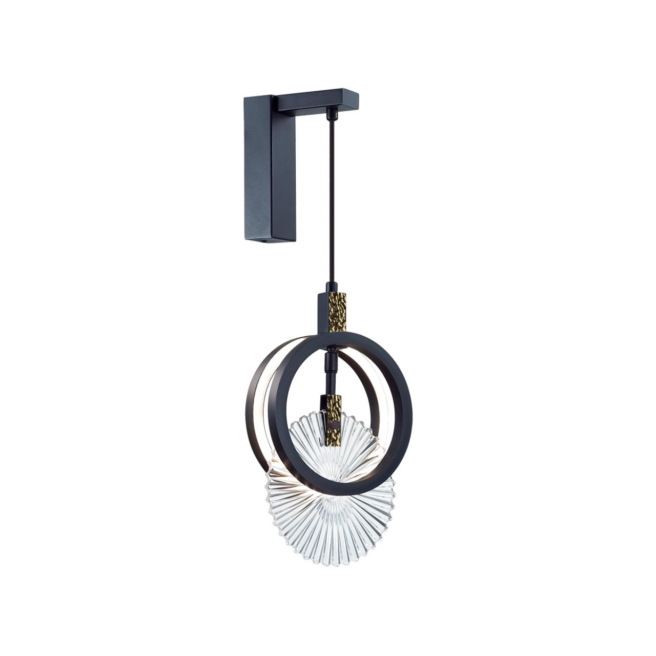 Настенный светильник ODEON LIGHT EXCLUSIVE HIGHTECH MERCURY черный LED*1 17W 3000К плафон прозрачный