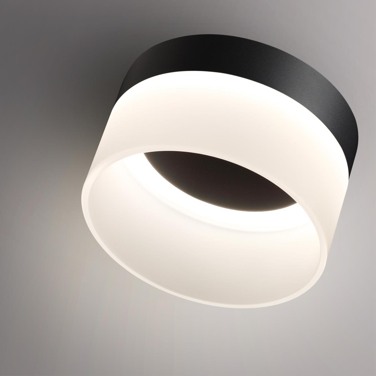 Светильник накладной светодиодный NOVOTECH OVER AURA черный LED*1 18W 4000К плафон белый