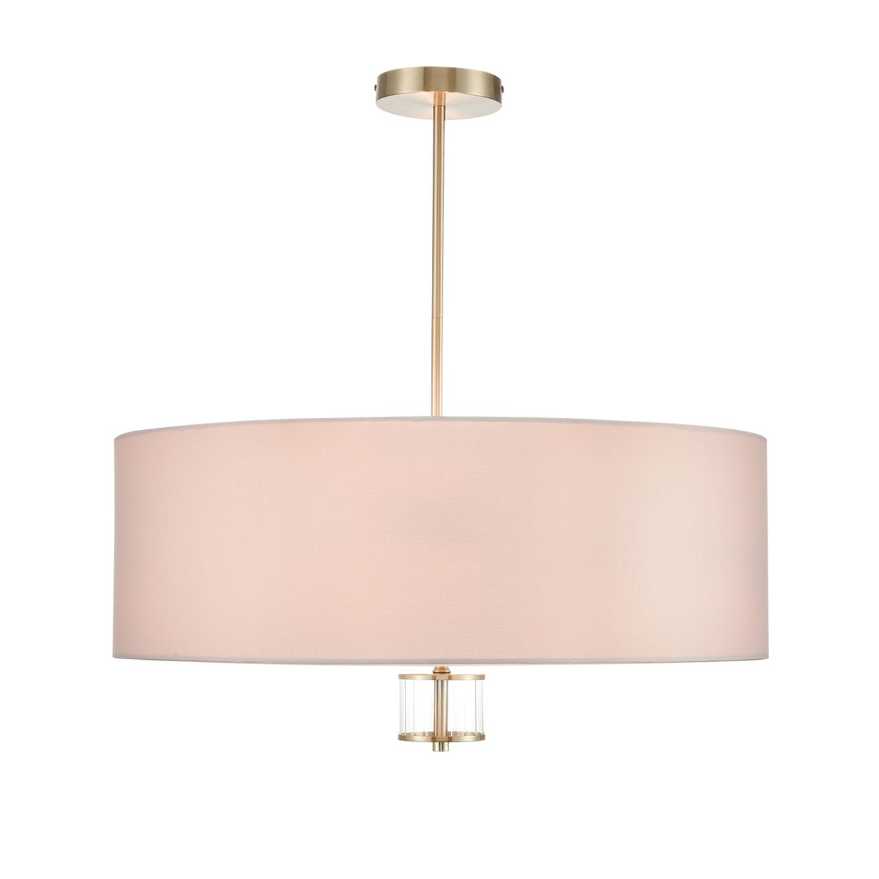 Люстра на штанге LUMION MODERNI DAMONA латунь E14*7 10W плафон бежевый