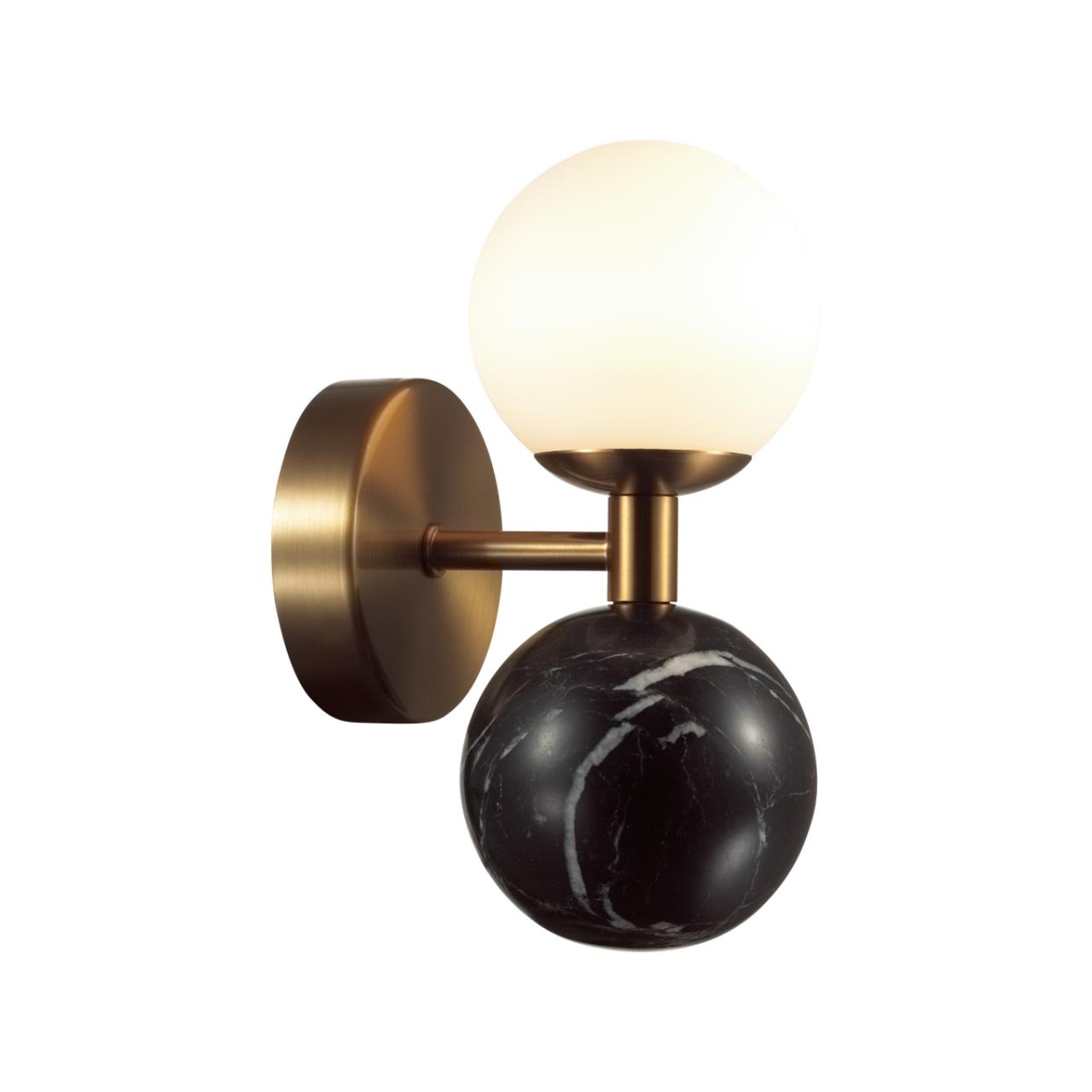 Настенный светильник ODEON LIGHT MIDCENT LOLLA латунь, черный мрамор LED*1 6W 3000К