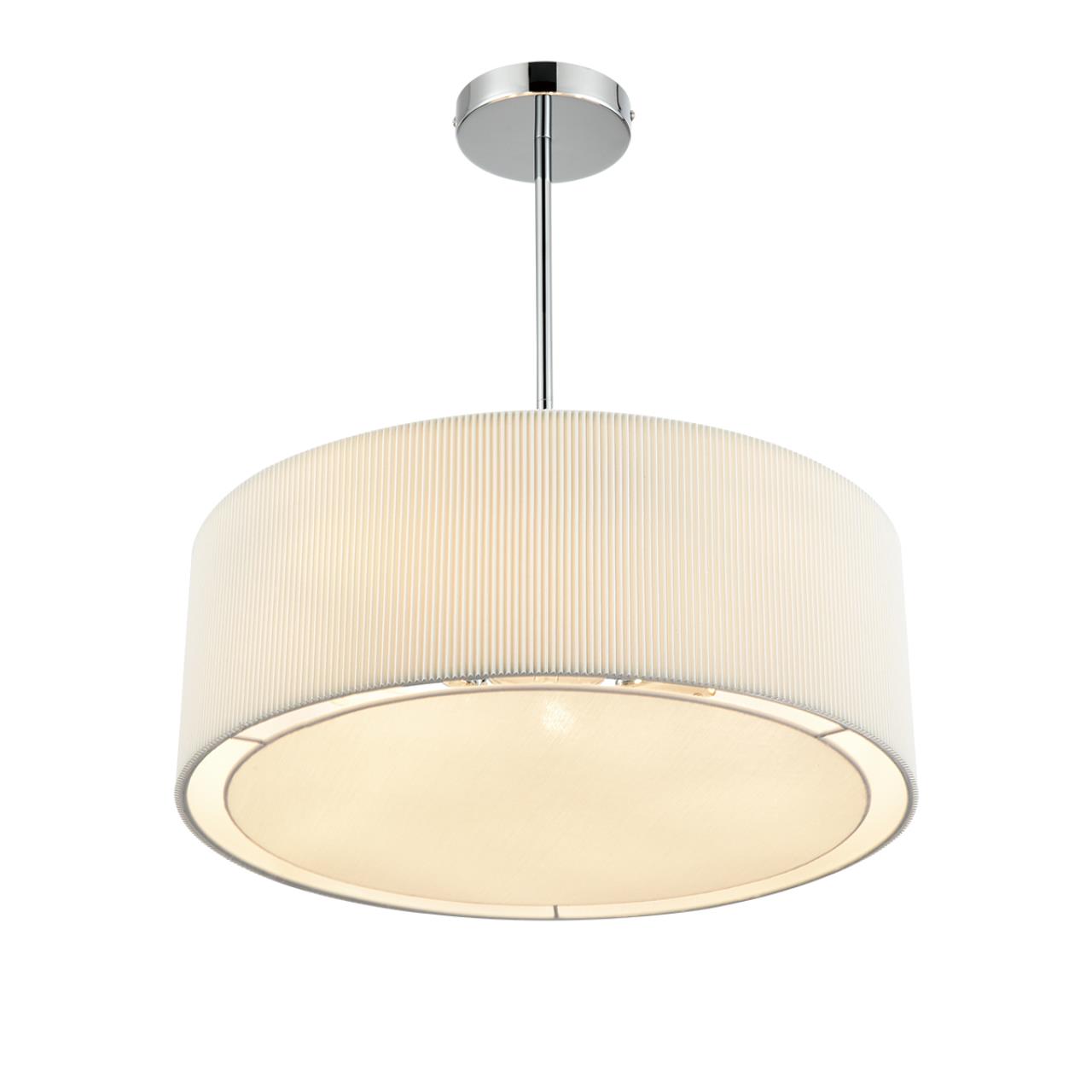 Люстра на штанге LUMION MODERNI ZIGRISA хром E14*5 10W плафон белый