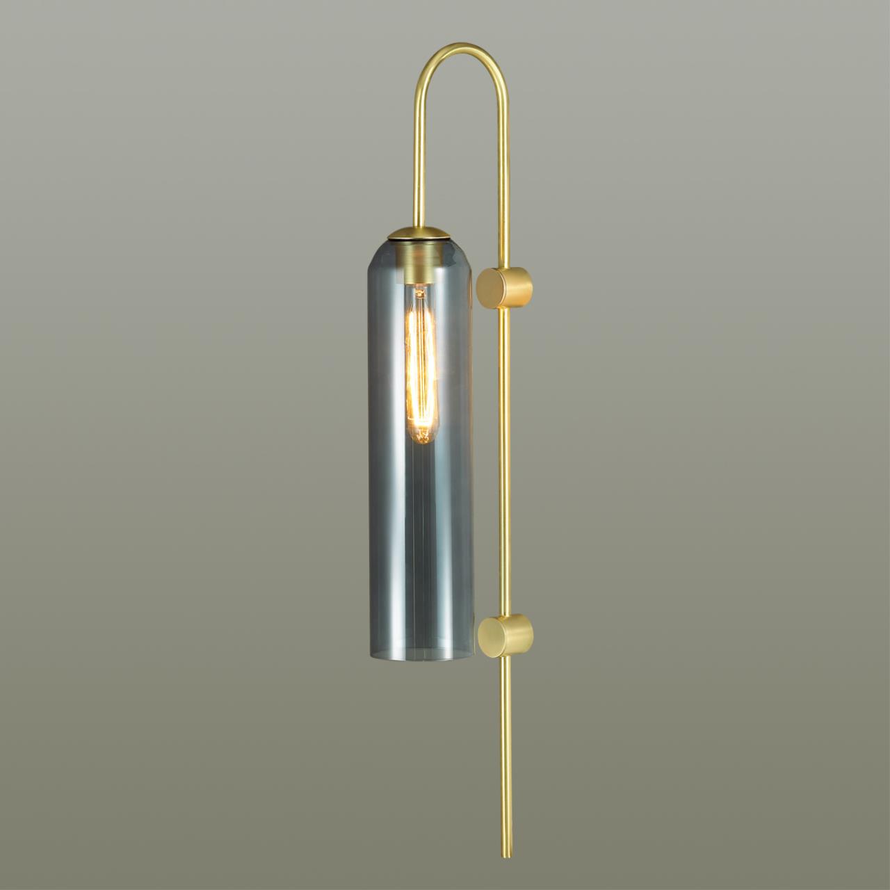 Бра ODEON LIGHT PENDANT VOSTI золотой E27*1 10W плафон синий