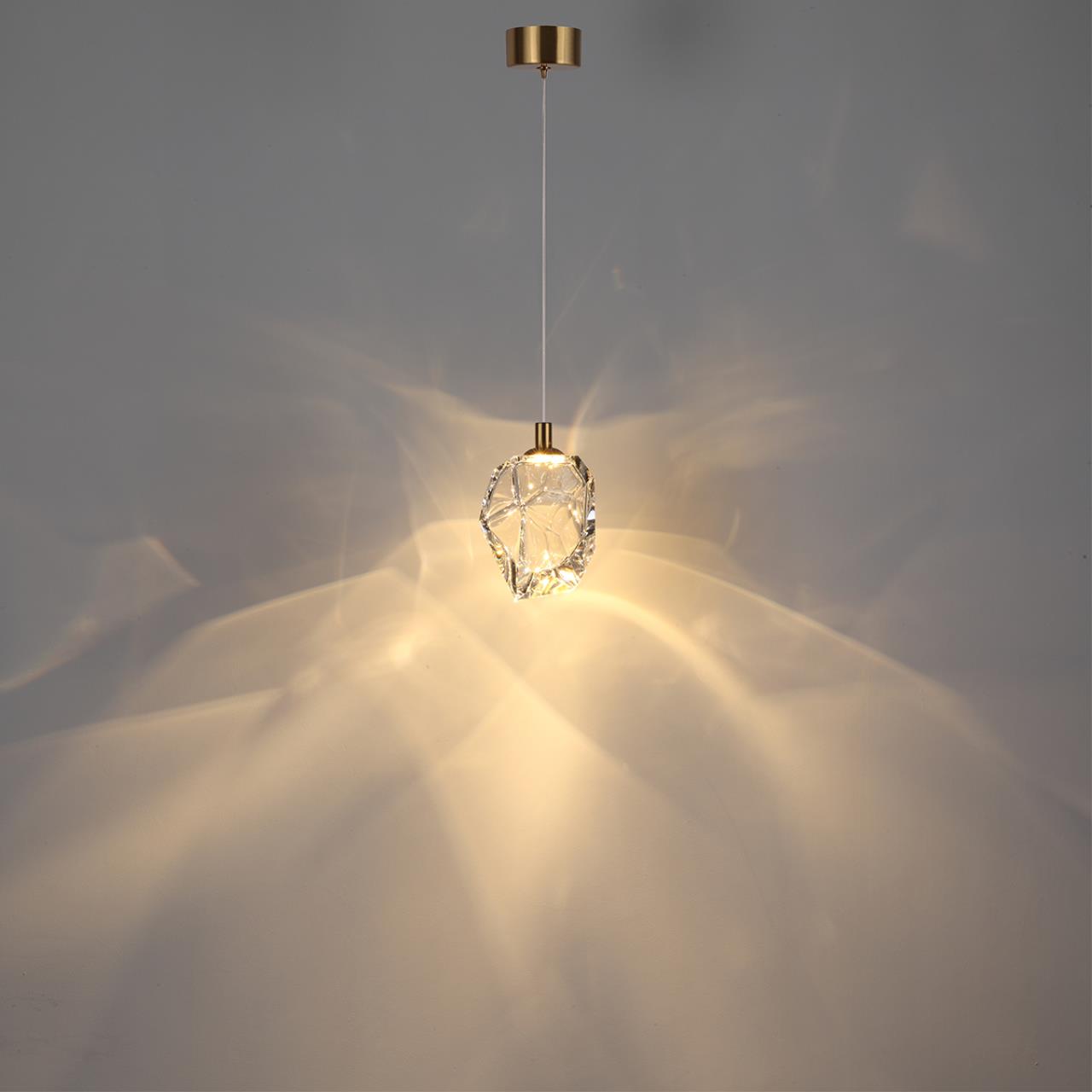Подвесной светильник ODEON LIGHT L-VISION GEMME бронзовый LED*1 4W 3000К плафон прозрачный