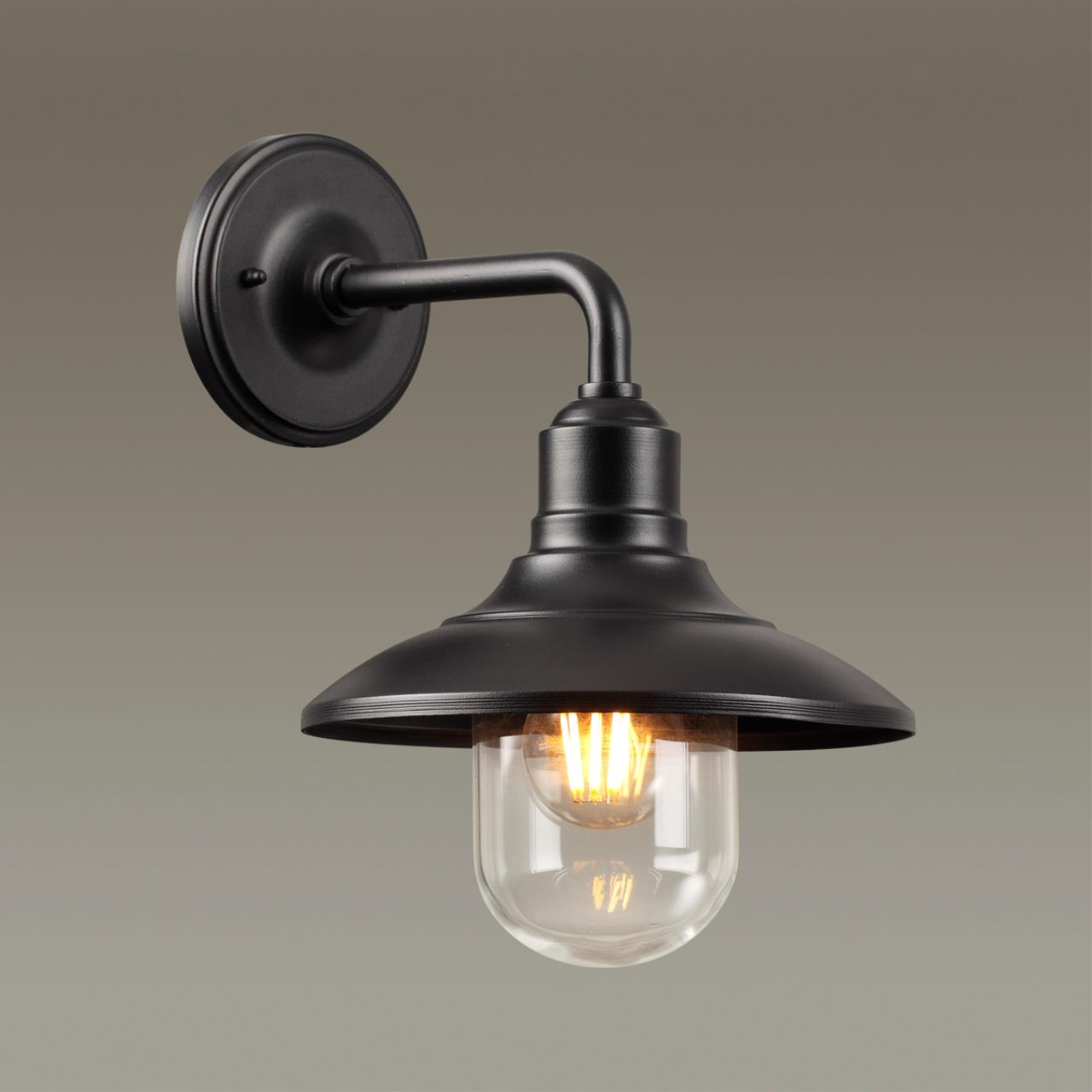 Уличный настенный светильник ODEON LIGHT NATURE CAMPA черный