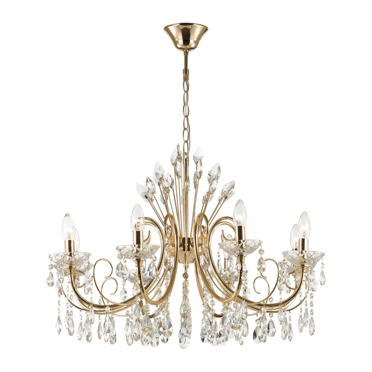 Люстра ODEON LIGHT HALL VERSIA золотой E14*8 10W