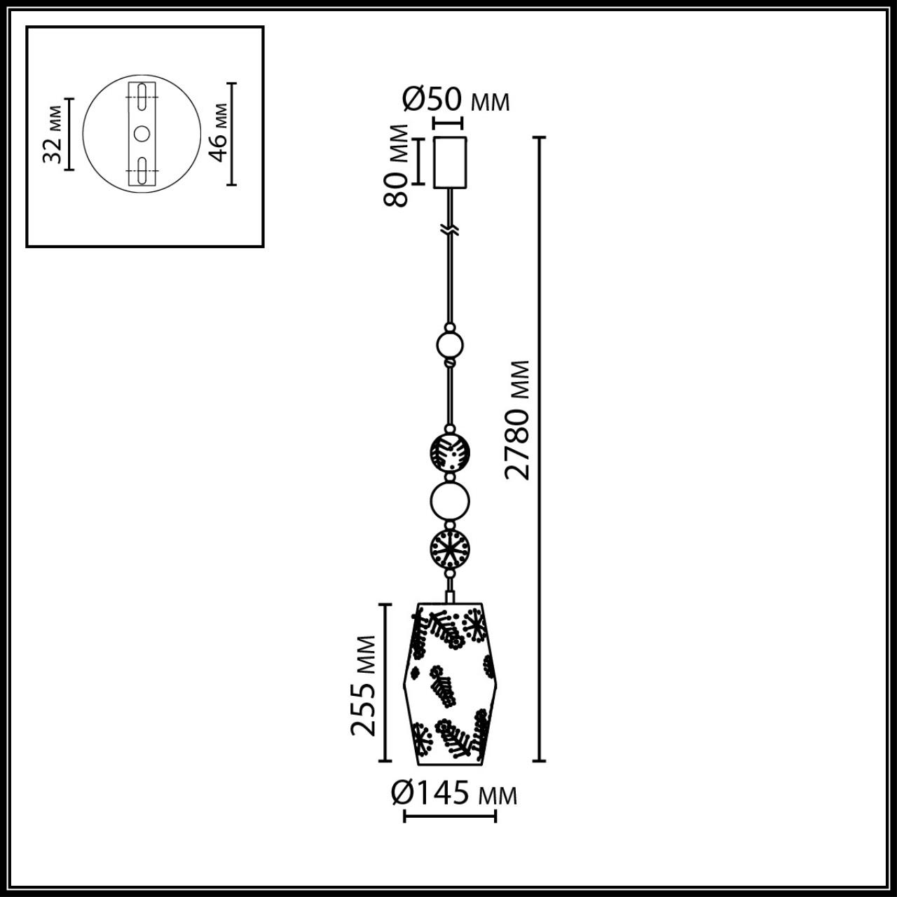 Подвес ODEON LIGHT EXCLUSIVE PENDANT KARELIA латунь E27*1 10W