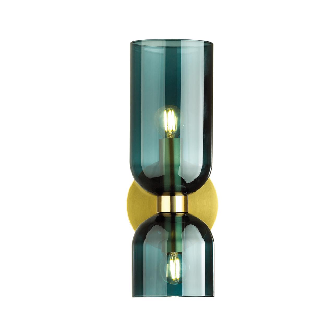 Бра с выключателем ODEON LIGHT MIDCENT ORINOCO бронзовый E14*2 10W плафон синий