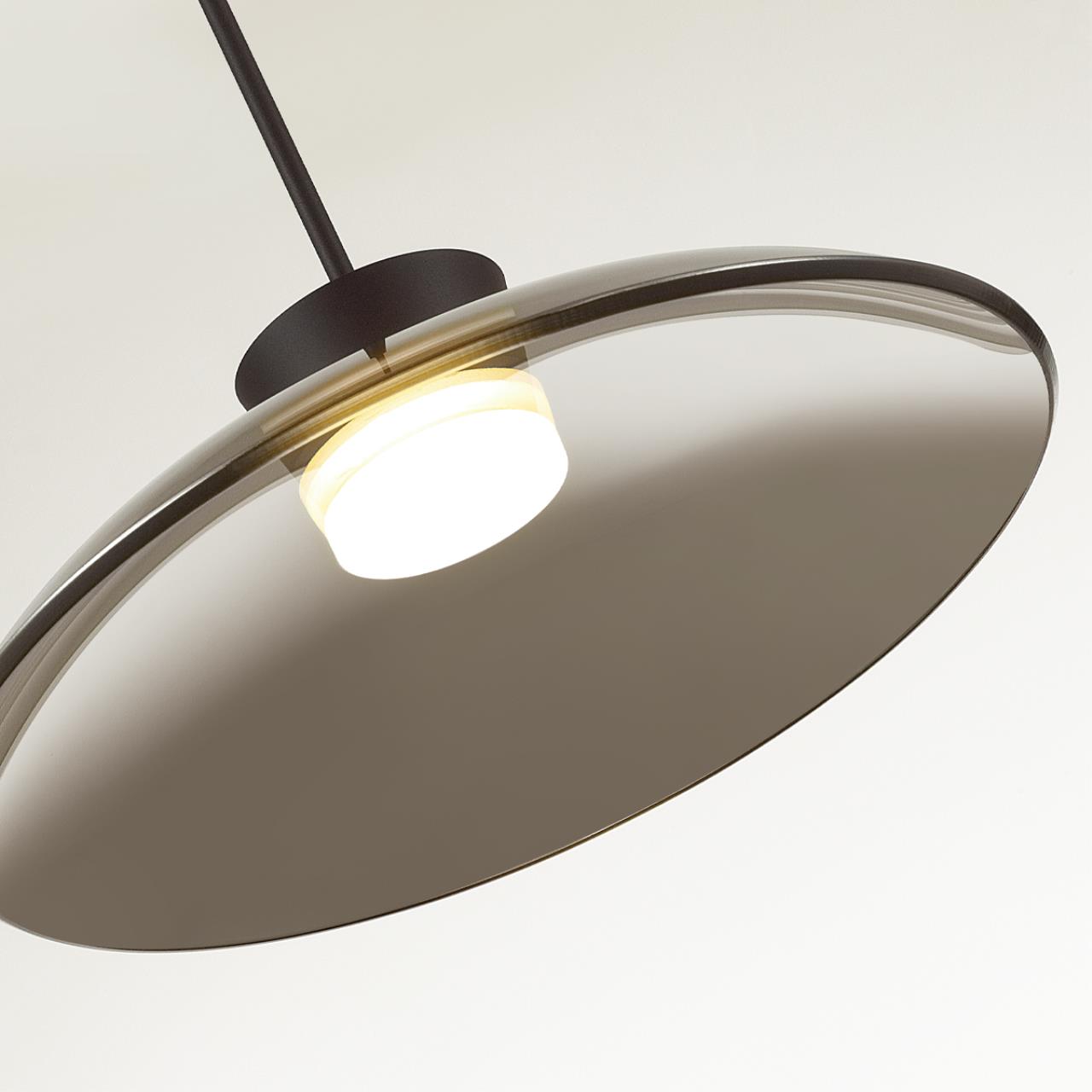 Подвес ODEON LIGHT L-VISION SAUCER черный LED*1 9W 3000К плафон черный