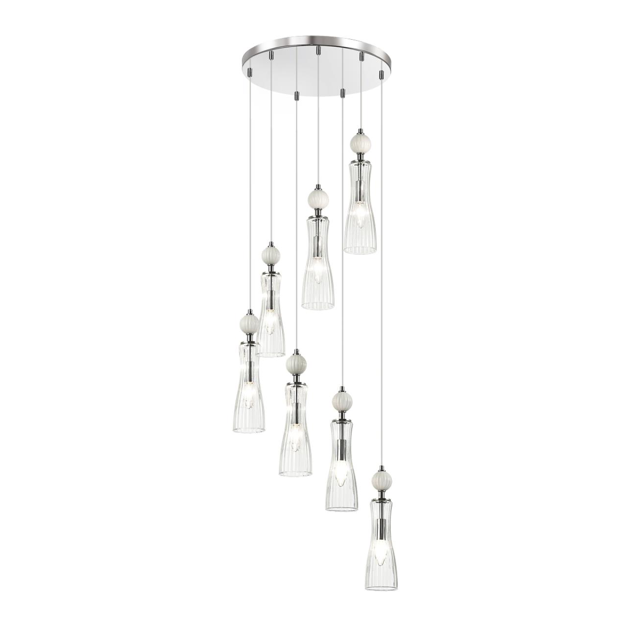 Люстра LUMION NEOCLASSI EMILY хром, белый E14*7 10W