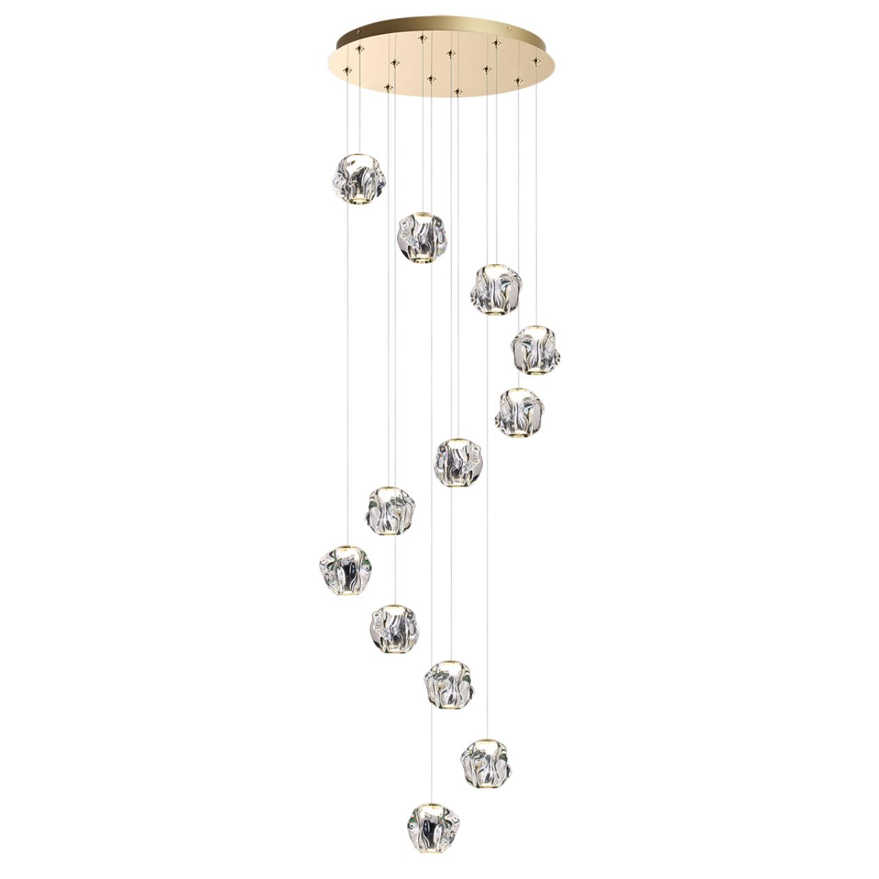 Люстра каскадная ODEON LIGHT L-VISION JEMSTONE золотой LED*1 60W